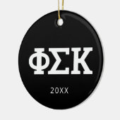 Phi Sigma Kappa Letters Keramisch Ornament (Links)
