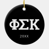 Phi Sigma Kappa Letters Keramisch Ornament (Achterkant)