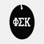 Phi Sigma Kappa Letters Metalen Ornament (Voorkant links)