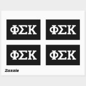 Phi Sigma Kappa Letters Rechthoekige Sticker (Vel)