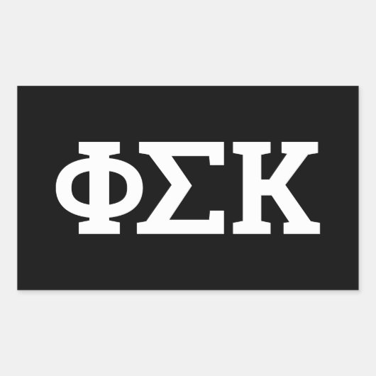 Phi Sigma Kappa Letters Rechthoekige Sticker (Voorkant)