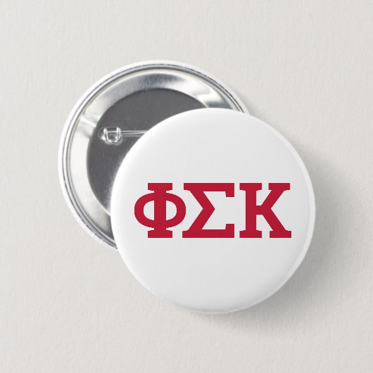Phi Sigma Kappa Letters Ronde Button 5,7 Cm (Voorkant /achterkant)