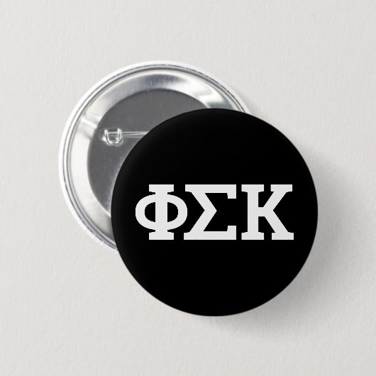 Phi Sigma Kappa Letters Ronde Button 5,7 Cm (Voorkant /achterkant)