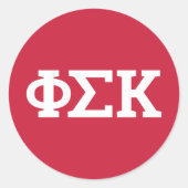 Phi Sigma Kappa Letters Ronde Sticker (Voorkant)