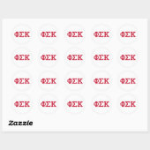 Phi Sigma Kappa Letters Ronde Sticker (Vel)
