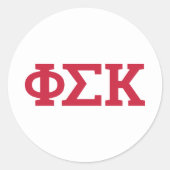 Phi Sigma Kappa Letters Ronde Sticker (Voorkant)