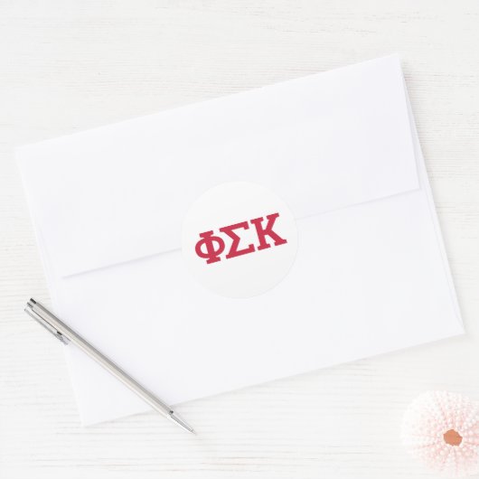 Phi Sigma Kappa Letters Ronde Sticker (Envelop)