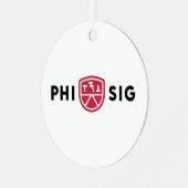 Phi Sigma Kappa-logo Metalen Ornament (Voorkant links)