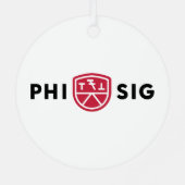 Phi Sigma Kappa-logo Metalen Ornament (Achterkant)