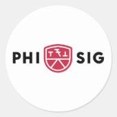 Phi Sigma Kappa-logo Ronde Sticker (Voorkant)