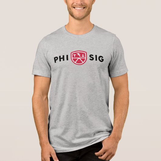 Phi Sigma Kappa-logo Tri-Blend Shirt (Voorkant)