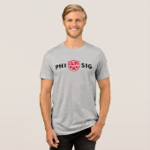 Phi Sigma Kappa-logo Tri-Blend Shirt (Voorkant volledig)