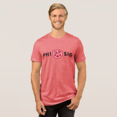 Phi Sigma Kappa-logo Tri-Blend Shirt (Voorkant volledig)