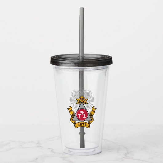 Phi Sigma Kappa Wapen Acryl Drinkbeker (Voorkant)