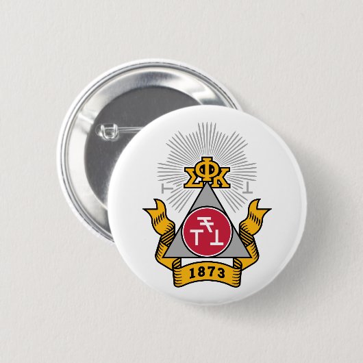 Phi Sigma Kappa Wapen Ronde Button 5,7 Cm (Voorkant /achterkant)