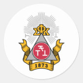 Phi Sigma Kappa Wapen Ronde Sticker (Voorkant)