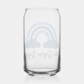 Phi Sigma Sigma Blauwe Monochrome Regenboog Blikvorm Glas (Voorkant)