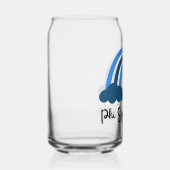 Phi Sigma Sigma Blauwe Monochrome Regenboog Blikvorm Glas (Links)