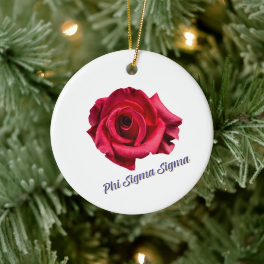 Phi Sigma Sigma Griekse studentenvereniging Rode R Keramisch Ornament (Boom)