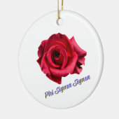 Phi Sigma Sigma Griekse studentenvereniging Rode R Keramisch Ornament (Links)