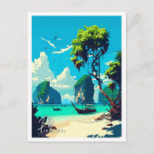 Phi Thailand Art vintage reisillustratie Briefkaart (Voorkant)