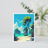 Phi Thailand Art vintage reisillustratie Briefkaart (Staand voorkant)