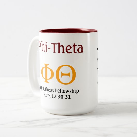 Phi-Theta-Mok Tweekleurige Koffiemok (Voorkant links)