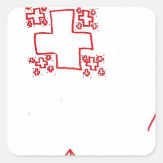 Phi zie door fractal bomen vierkante sticker