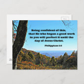 Phil. 1:6 Ik heb er vertrouwen in dat hij.. Briefkaart (Voorkant / Achterkant)