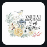 Phil 4:13 I Can Do All Things Christmas Sticker<br><div class="desc">Phil 4:13 I Can Do All Things Christ Who Strengthens Me Christmas Winter Sticker</div>