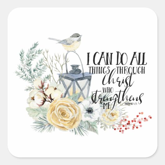 Phil 4:13 I Can Do All Things Christmas Sticker (Voorkant)
