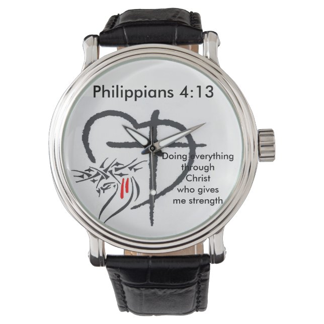 Phil 4:13 Mannen Horloge (Voorkant)