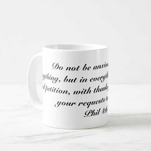 Phil 4:6 koffiemok (Voorkant links)