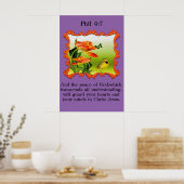 Phil 4:7 Gele en zwarte kanarie spotvogel Poster (Keuken)