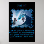Phil 4:7 Grizzly Beren in de oceaan Poster (Voorkant)