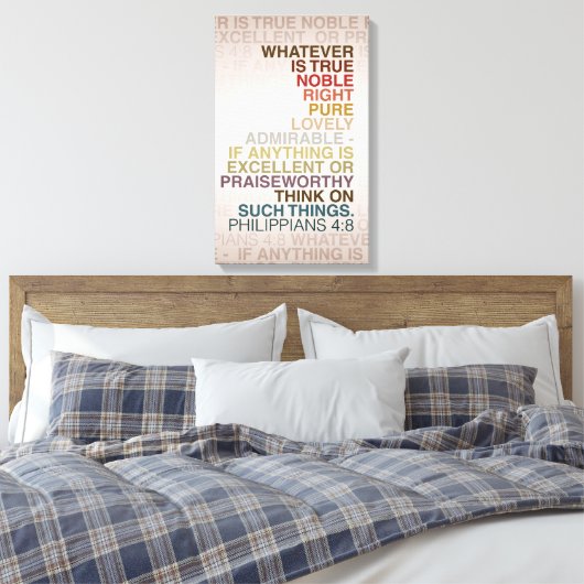 Phil 4:8 Gewatteerd Canvas 16x24 (Insitu (Slaapkamer))