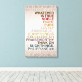 Phil 4:8 Gewatteerd Canvas 16x24 Afdruk (Insitu (Houten vloer))