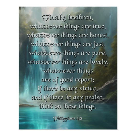 Phil 4:8 Poster (Voorkant)