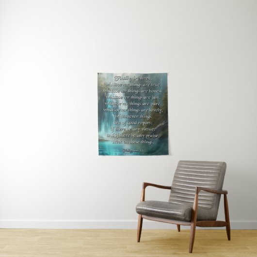 Phil 4:8 sm Tapestry Wandkleed (In situ)