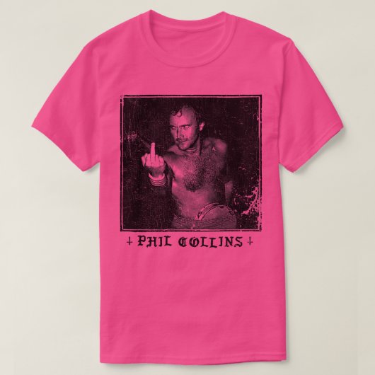 Phil Collins Punksthetic Fan Art Design Distress T-shirt (Design voorkant)
