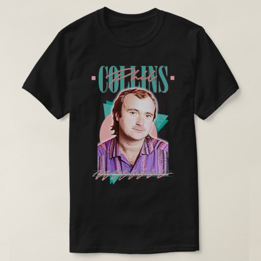Phil Collins Retro 80s Aesthetisch design T-shirt (Design voorkant)