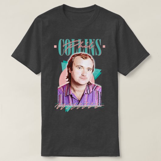 Phil Collins Retro 80s Aesthetisch design T-shirt (Design voorkant)