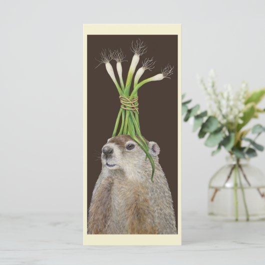 Phil de groundhog platte kaart (Staand voorkant)