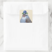 Phil de witte volle migroomkaart vierkante sticker (Tas)