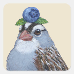Phil de witte volle migroomkaart vierkante sticker