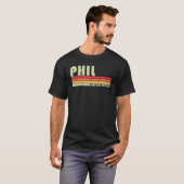 PHIL Gift Name Personalized Funny Retro Bi T-shirt (Voorkant volledig)