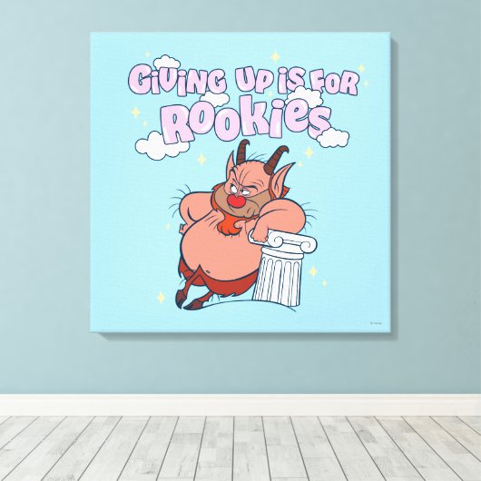 Phil - Giving Up is for Rookies Canvas Print (Insitu (Houten vloer))