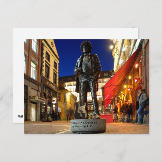 Phil Lynott Sculpture/ Dublin Briefkaart (Voorkant / Achterkant)