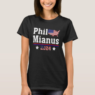 Phil Mianus voor de verkiezing van de senaat op mi T-shirt