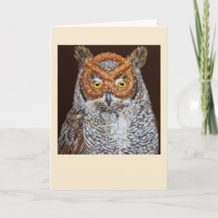 Phil the owl 5' x 7' gevouwen Wenskaart Kaart